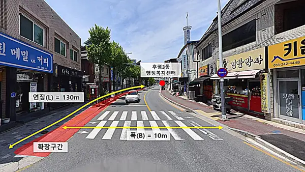 후평3동 행정복지센터 인근 도로 확장