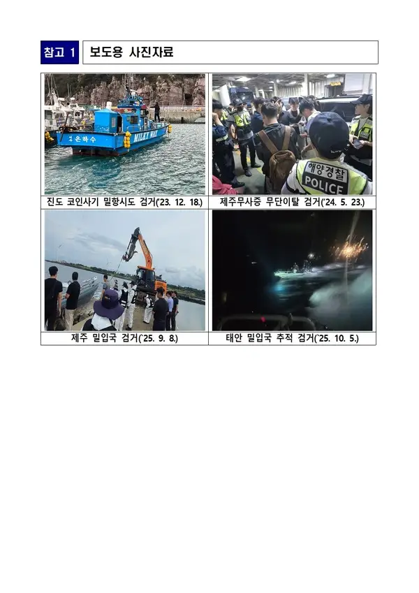 해경청, 밀항·밀입국 등 해상 국경범죄 ‘집중 예방활동 기간’ 운영