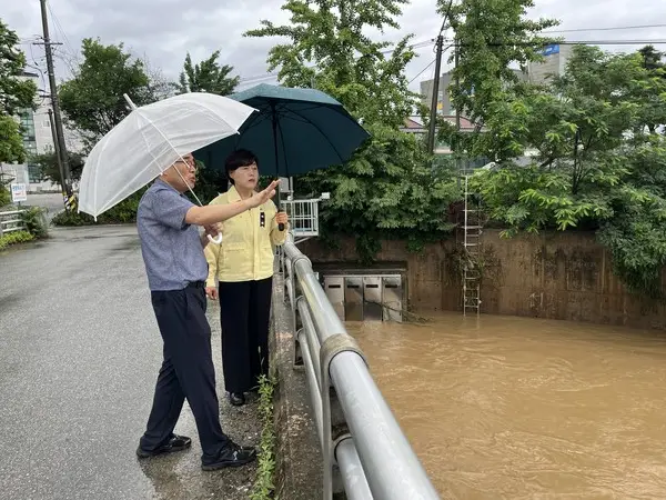 임은성 청주시의회 의장, 집중호우 피해 현장 긴급 점검